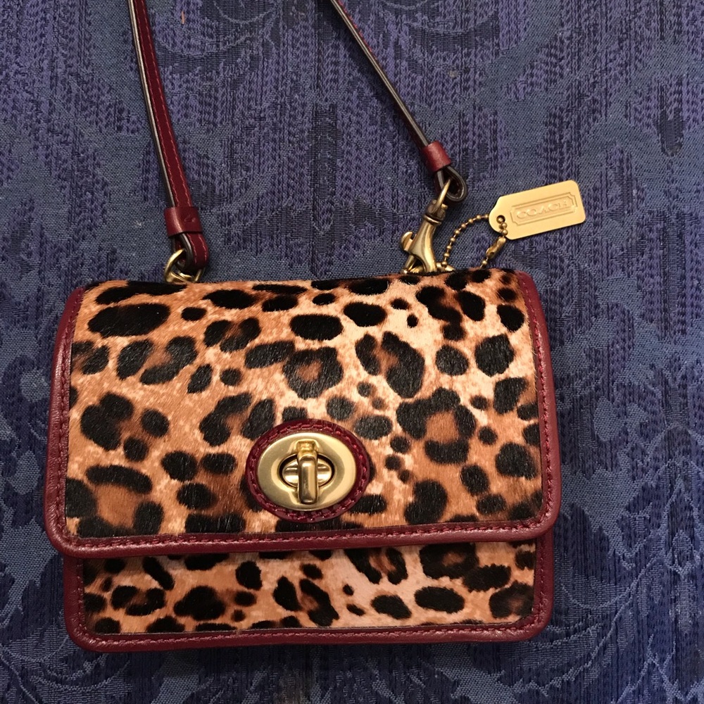 Rare Coach Ocelot Haircalf Mini Crossbody EUC